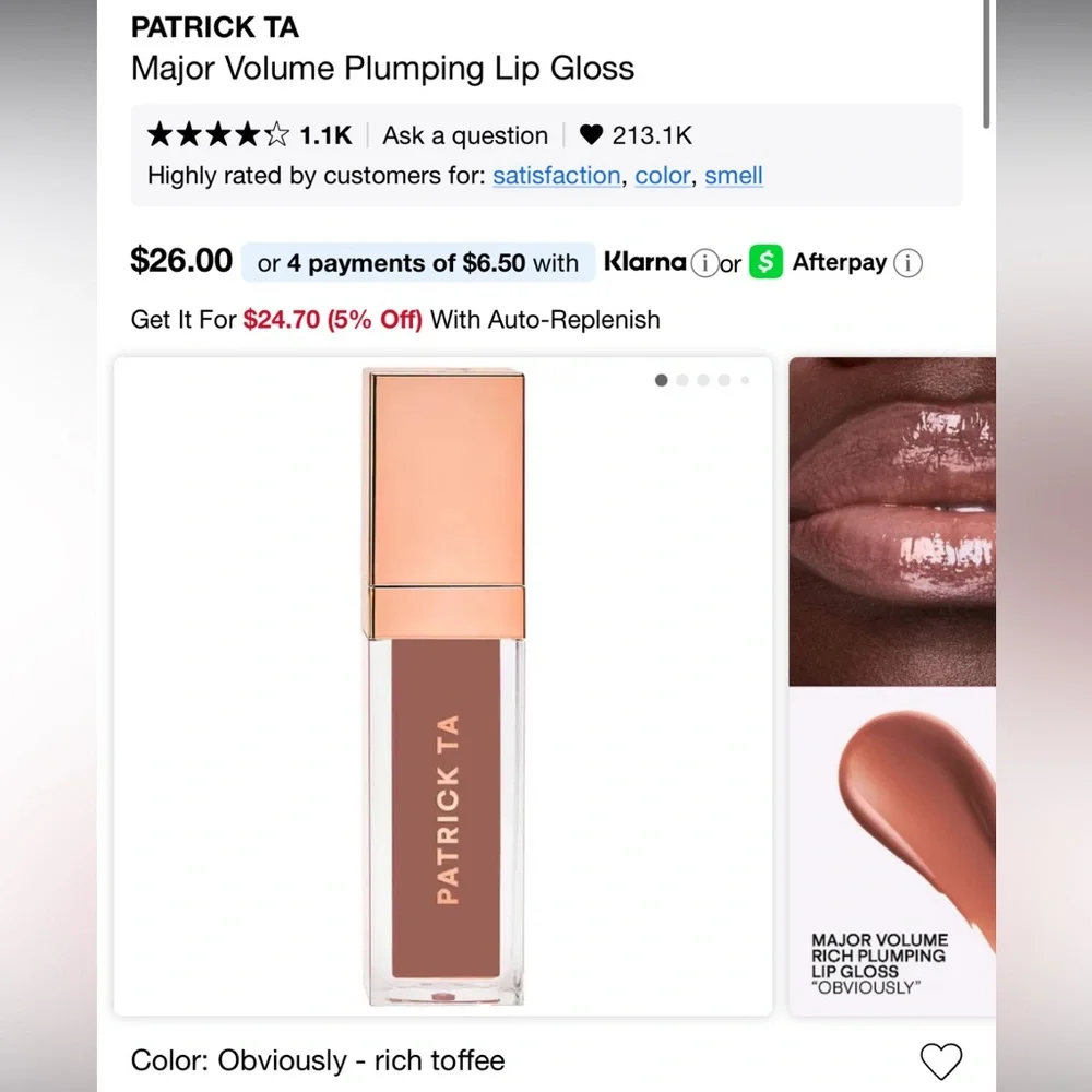 Patrick Ta Major Volume Plumping Lip Gloss - Warm Brown